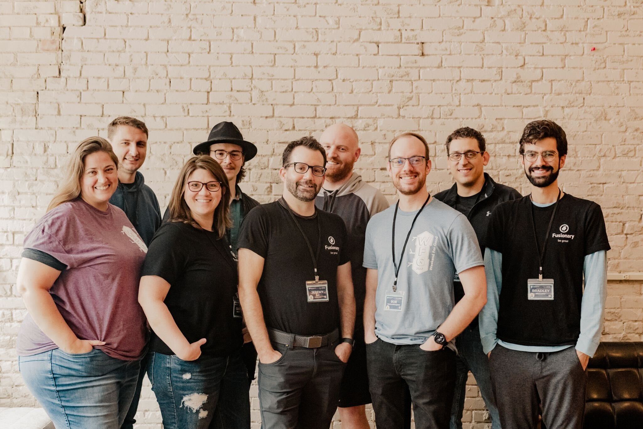 Group of people smiling at camera