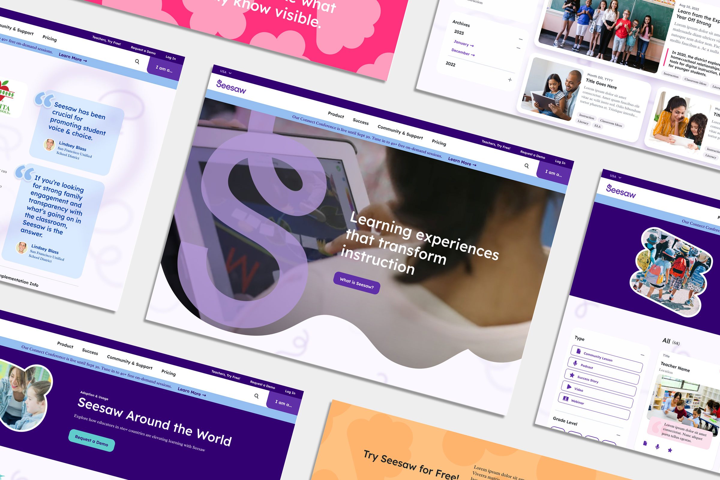 Seesaw Website Mockup
