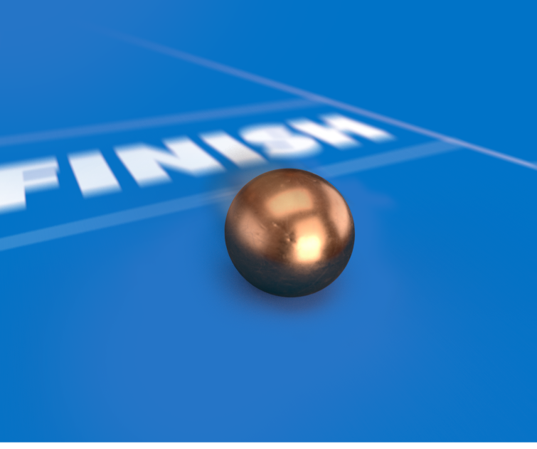 ball crossing finish line